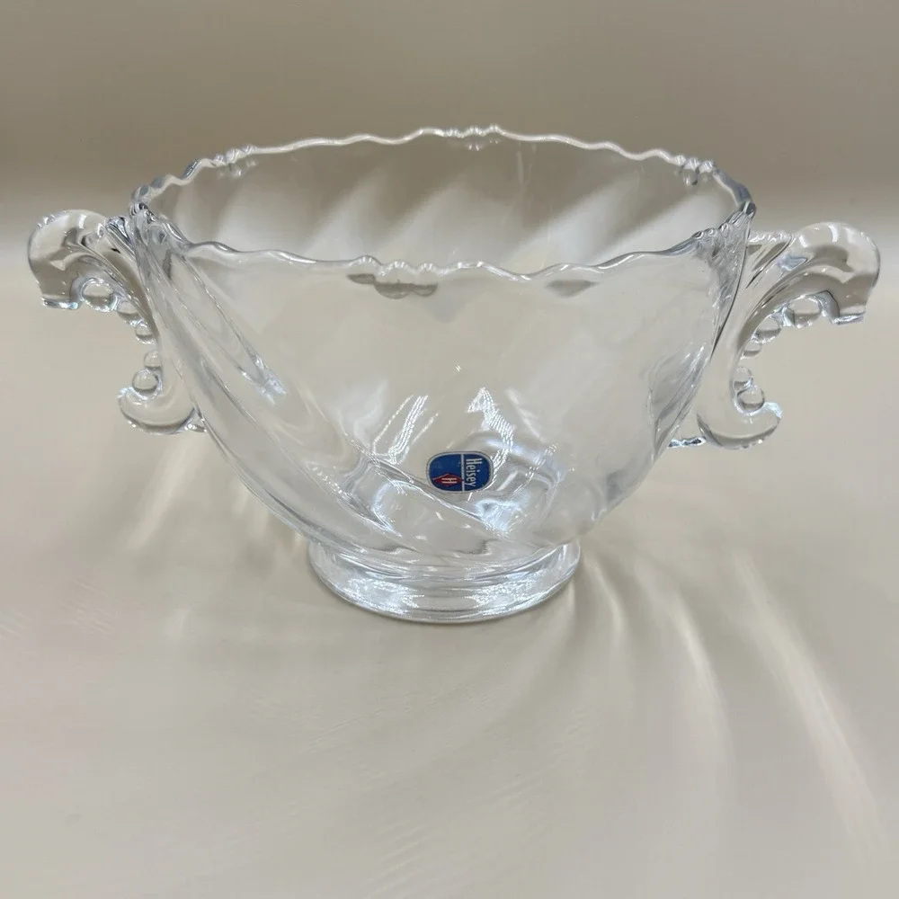 Heisey Waverly Pattern Ice Bucket Clear Vintage Crystal 1950s Elegant Luxury